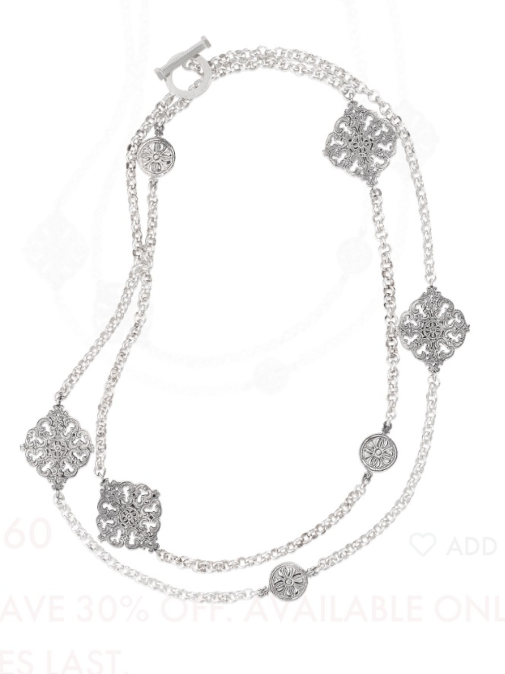 Sterling Silver Renaissance Collection Long Necklace ⚜️ Mignon Faget